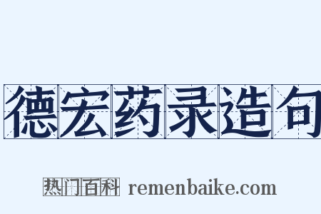 德宏药录造句是什么意思的图片